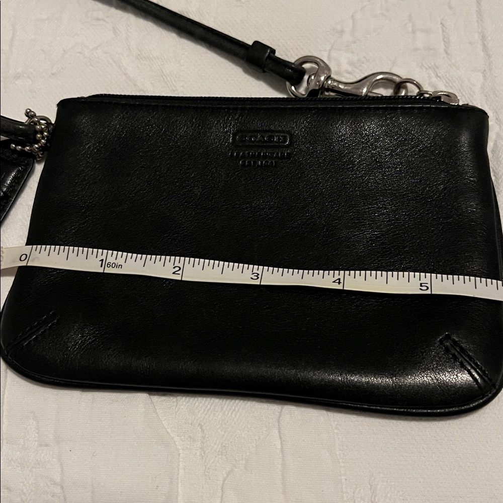 Coach Black Leather Wristlet with Strap - Picture 4 of 5